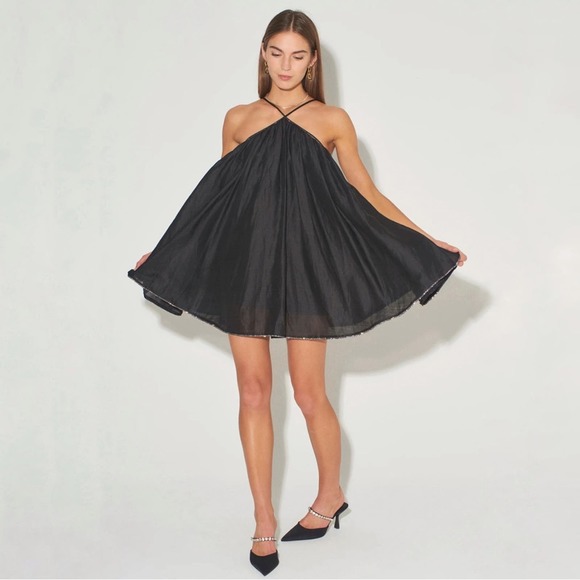 Hansen & Gretel Black Halter Babydoll Mini Dress XS - Picture 1 of 10